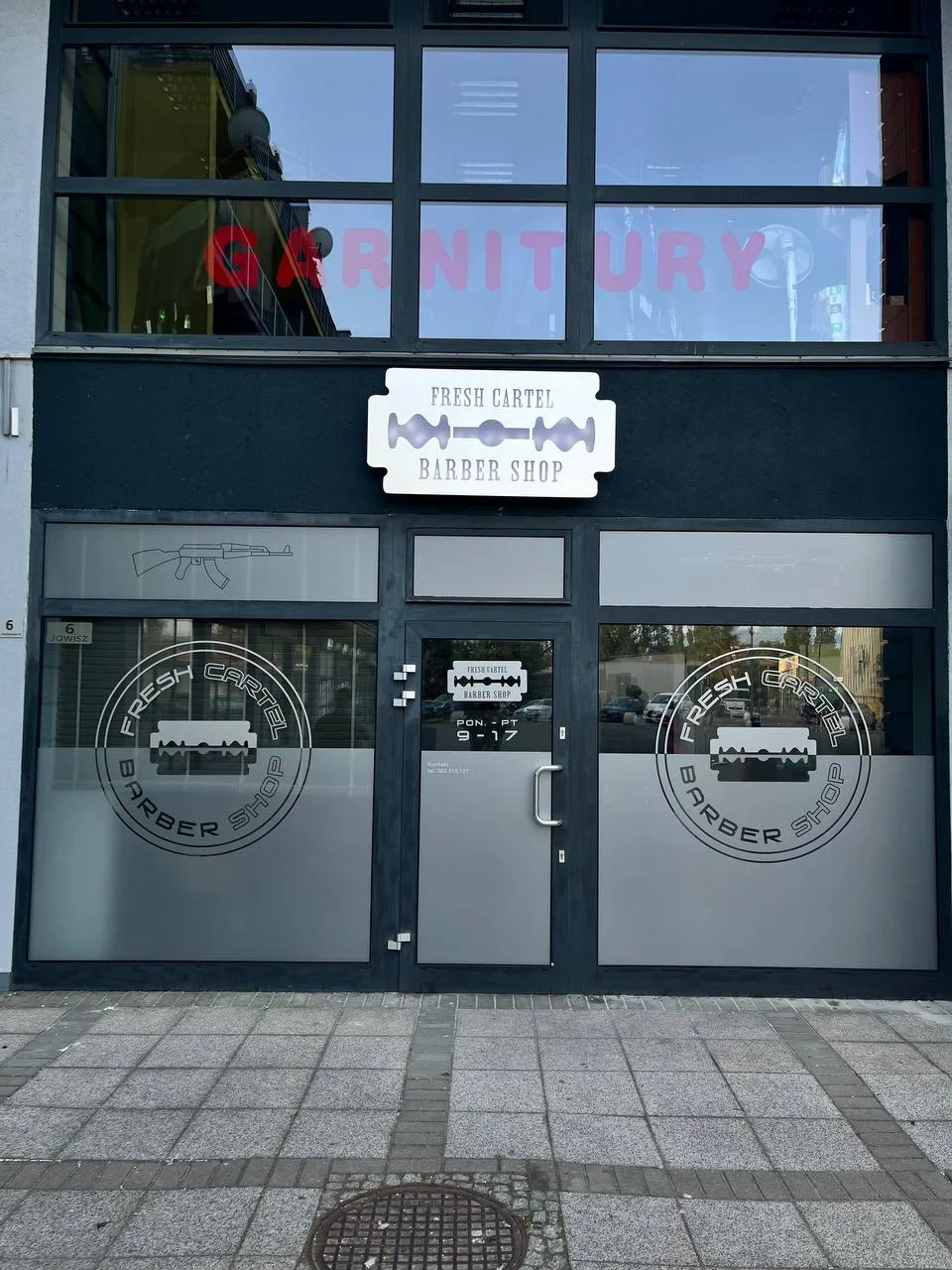 Wnętrze barbershopu Fresh Cartel Koszalin — DH Jowisz